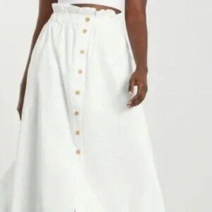 Everlane Womens The Easy Button-Front Skirt Paper Bag Waist A Line Black S